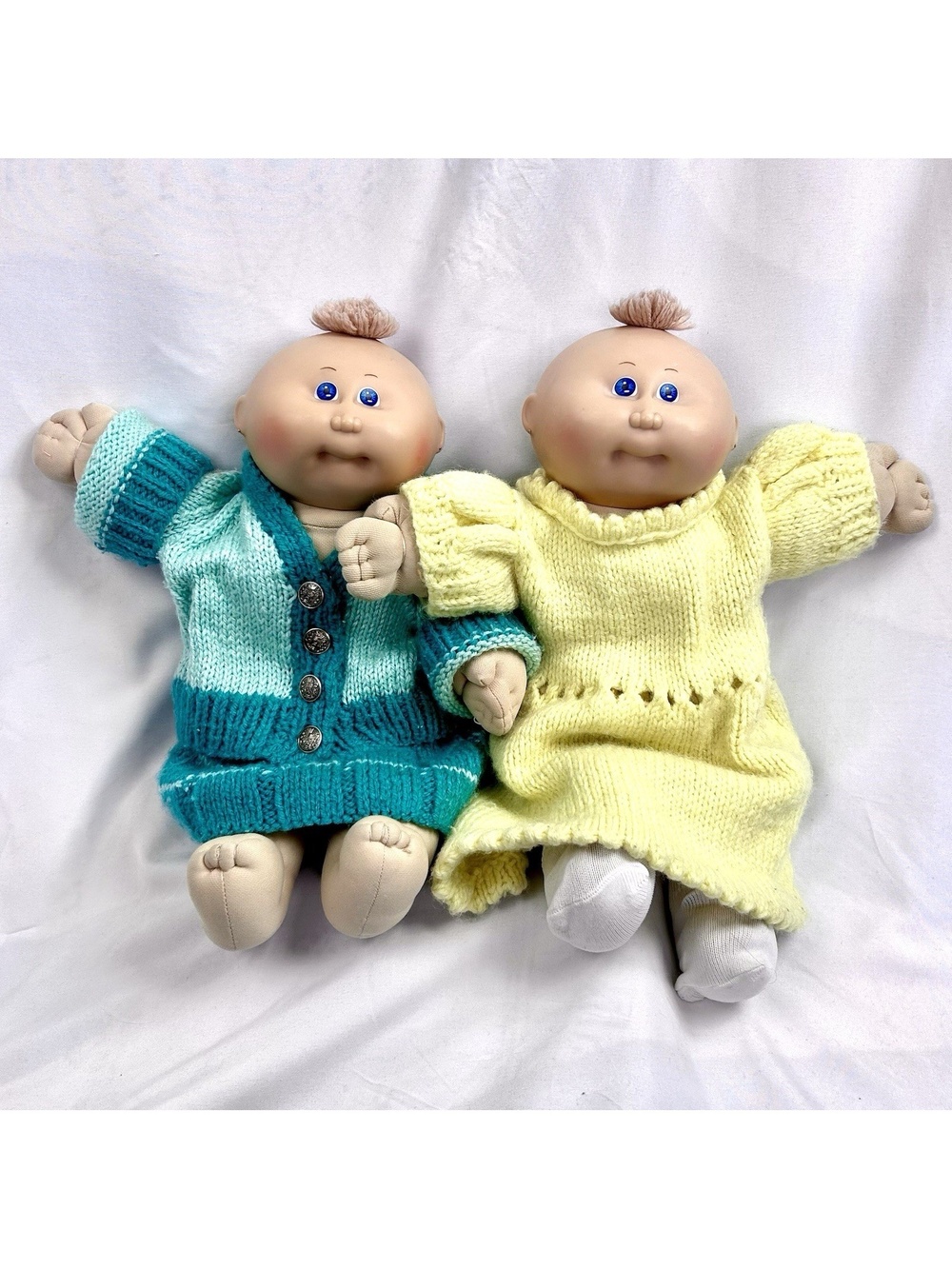 Cabbage Patch Kids Twins - 2 Girls 1985 Vintage with Custom Handmade Outfits